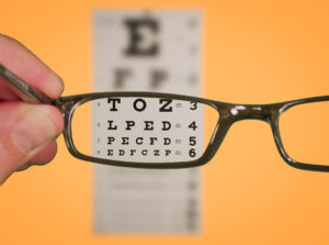 Eyeglasses with vision chart