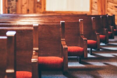 Empty church pews